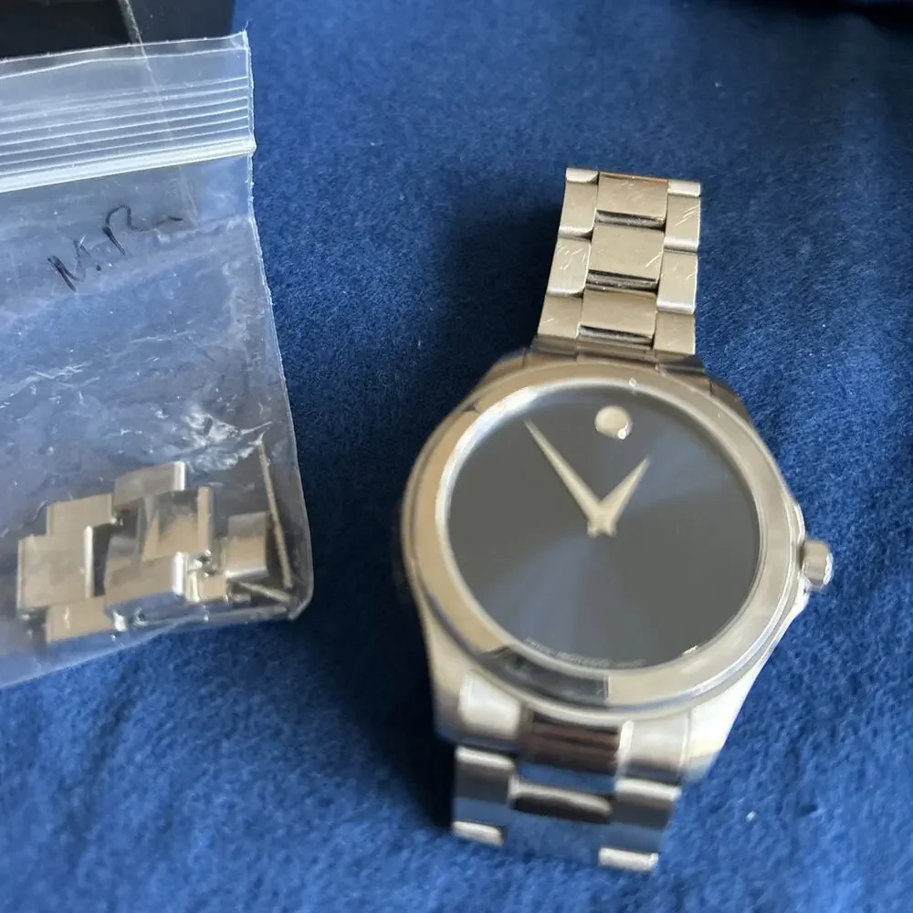 IN BOX! Movado Men's Museum Blue Dial 40mm Stainless Steel Watch